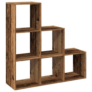 vidaXL Bibliotecă/separator, 3 niveluri lemn vechi 99x29x99 cm lemn