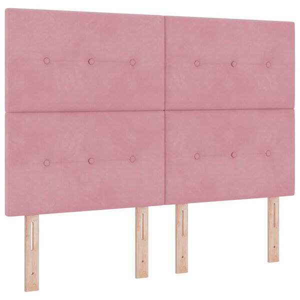 vidaXL Pat cu arcuri cu saltea cu headboard Roz 140 x 200 cm țesătură