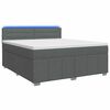 vidaXL Pat boxspring cu saltea Gri &icirc;nchis 160 x 200 cm Țesătură