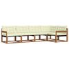 vidaXL Set de canapele de exterior cu pernă 5 pcs Natural și Crem
