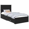 vidaXL Cadru de pat cu sertar Stejar Negru 100 x 200 cm Lemn prelucrat