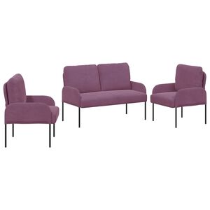 vidaXL Seturi de canapele 3 pcs Violet 115 x 56 x 80 cm placaj