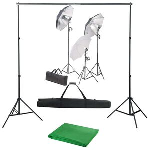 vidaXL Kit studio foto cu set de lumini și fundal