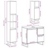 vidaXL Set mobilier de baie, 3 piese, gri beton, lemn compozit