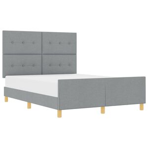 vidaXL Cadru de pat cu headboard Gri deschis 160 x 200 cm țesătură