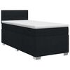 vidaXL Pat boxspring cu saltea cu headboard Negru 80 x 200 cm Țesătură