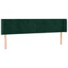 vidaXL Tăblie de pat cu aripioare verde &icirc;nchis 163x16x78/88 cm catifea