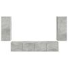 vidaXL Set Dulap pentru Televizor Montat pe Perete 4 pcs Gri din beton