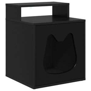 vidaXL Casa pentru pisici Negru 42,5 x 40 x 53,5 cm Lemn prelucrat