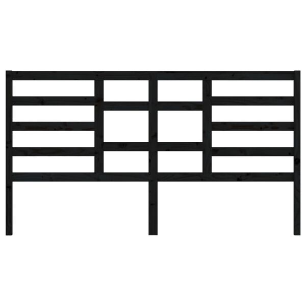vidaXL Tăblie de pat, negru, 186x4x104 cm, lemn masiv de pin