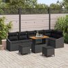 vidaXL Set de canapele pentru grădină cu pernă 9 pcs Negru Rattan poli