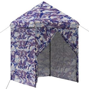 vidaXL Gară pop-up cu 4 perete laterale 2 x 2 m Camuflaj albastru