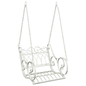 vidaXL Bancă swinging Oțel 71 x 75 x 59 cm Alb Antic