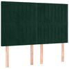 vidaXL Pat box spring cu saltea, verde &icirc;nchis, 140x190 cm, catifea