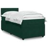 vidaXL Pat box spring cu saltea, verde &icirc;nchis, 90x200 cm, catifea