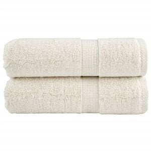 vidaXL Prosoape de baie premium SOLUND, 2 buc., crem, 30x30 cm, 600 g/m&sup2;