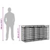 vidaXL Pat ridicat din gabion Argintiu 150 x 50 x 80 cm