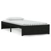 vidaXL Cadru de pat single, negru, 90x190 cm, lemn masiv
