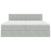 vidaXL Pat cu storage cu saltea cu headboard Gri deschis 90 x 200 cm