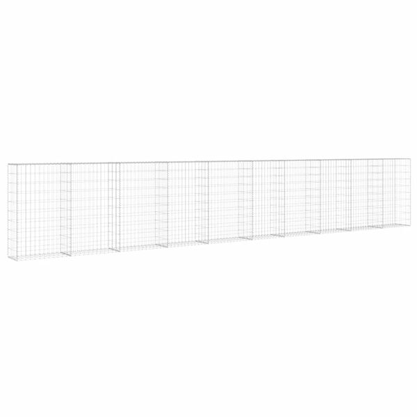 vidaXL Gabion perete cu capace, 600 x 30 x 100 cm, oțel galvanizat