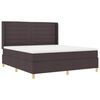 vidaXL Pat cu arcuri cu saltea cu headboard Maro 140 x 200 cm țesătură
