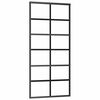 vidaXL Ușă glisantă, negru, 90x205 cm, sticlă ESG și aluminiu