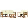 vidaXL Set de canapele de exterior 6 buc. Natural și Crem