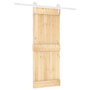 vidaXL Ușă glisantă 80 x 210 cm Lemn de Pin Solid (Nefinisat)