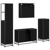 vidaXL Set de mobilier pentru baie 4 pcs Stejar Negru Lemn compozit
