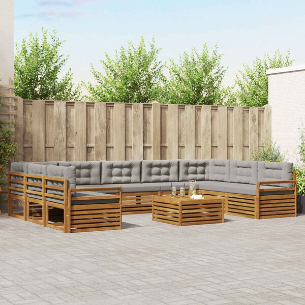 vidaXL Seturi de canapele cu pernă 10 pcs Gri natural și deschis