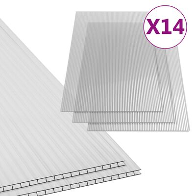 vidaXL Plăci din policarbonat, 14 buc., 121 x 60 cm, 4 mm