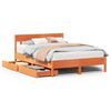 vidaXL Cadru de pat fără saltea, maro ceruit 150x200 cm lemn masiv pin
