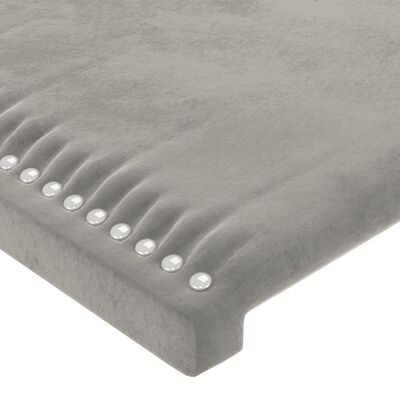 vidaXL Tăblie de pat cu aripioare gri deschis 163x16x78/88 cm catifea