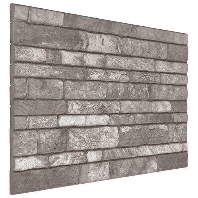 vidaXL Panouri de perete 3D, model cărămidă, gri închis, 10 buc., EPS