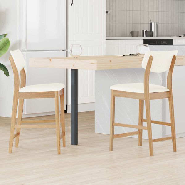 vidaXL Scaune de dining 2 pcs natural 48 x 49 x 95 cm