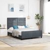vidaXL Pat cu arcuri cu headboard Gri &icirc;nchis 140 x 200 cm Catifea