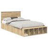 vidaXL Cadru de pat cu raft Stejar Sonoma 120 x 200 cm Lemn prelucrat