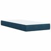 vidaXL Pat box spring cu saltea, albastru &icirc;nchis, 90x190 cm, catifea