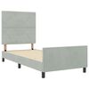 vidaXL Pat cu arcuri cu headboard Gri deschis 100 x 200 cm Catifea