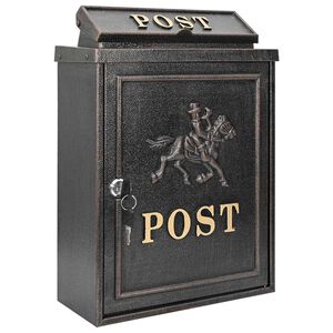 vidaXL Cutie Poștală Montată pe Perete cu ușă Bronz 29 x 13 x 41 cm