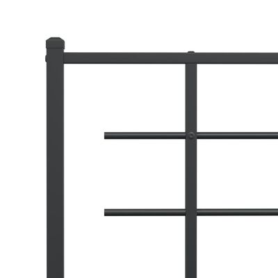 vidaXL Cadru de pat din metal cu tăblie, negru, 100x200 cm