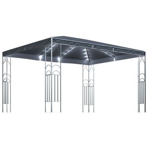 vidaXL Pavilion cu șir de lumini LED, antracit, 400x300 cm
