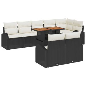 vidaXL Set de canapele pentru grădină 9 pcs Negru Rattan poli