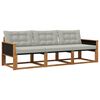 vidaXL Set de canapele de exterior 3 buc. Natural și gri deschis