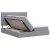 vidaXL Pat cu storage cu headboard Gri deschis 200 x 200 cm Țesătură