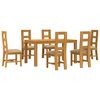 vidaXL Set de dining 7 buc. Bej Lemn de stejar masiv
