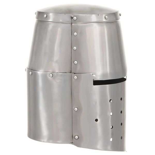 vidaXL Coif cavaler medieval antic, jocuri pe roluri, argintiu, oțel