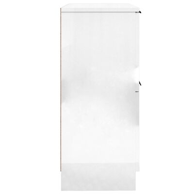 vidaXL Servante, 2 buc., alb extralucios, 30x30x70 cm, lemn compozit
