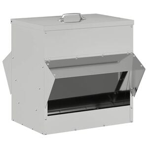 vidaXL Feeder pentru pui Argintiu 40,5 x 45 x 41 cm Oțel Galvanizat