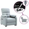 vidaXL Fotoliu de masaj electric rabatabil, gri deschis, textil